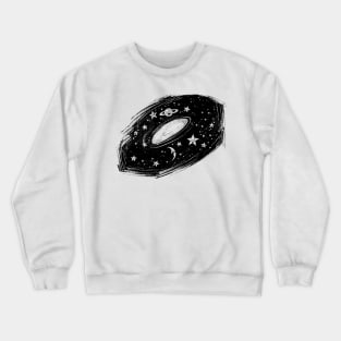 vintage fun space galaxy solar system with faces Crewneck Sweatshirt